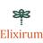 Logo of Elixirum Essential Nutrients with a green dragonfly symbol on a transparent background